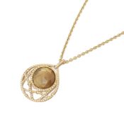 Stephen Webster 18k Yellow Gold Citrine & Diamond Crystal Haze Pendant Necklace