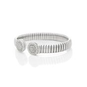 Bulgari Stainless Steel Diamond Tubogas Bracelet