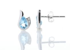 9ct White Gold Other Earring (1.00) 0.02