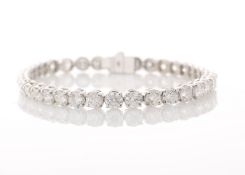18ct White Gold Tennis Diamond Bracelet 11.54