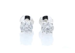 18ct White Gold Single Stone Claw Set Diamond Earring 2.36
