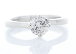 Platinum Single Stone Prong Set Diamond Ring 0.68