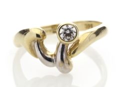 9ct Single Stone Rub Over Set Diamond Ring 0.20