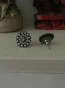Crystal Seed Pearl STUD EARRINGS Vintage