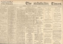 Original Times Newspaper 3rd May 1916: ,The Easter Rising Very Rare Item Of Irish History