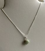 Necklace Snakeskin Jasper round pendant on 925 silver chain