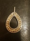 14ct gold ornate diamond pendant