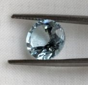 Solitaire Sky Blue Topaz Brilliant Cut Round 10 mm 3.2cts super Clarity