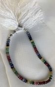 Ruby Sapphire Emerald 35cts Graduated Faceted rondelles 3/1 to 5/2 mm 16 Cm strand