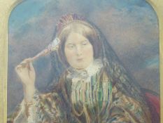 Queen Victoria Victorian British School Watercolour Framed