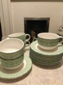 ROYAL DOULTON Tea Set expressions..LINEN LEAF... 8 Cups and Saucers....Brand New