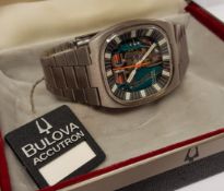 Rare Bulova Spaceview Tuning Fork Watch Complete Set NOS