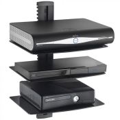 (V64) 3x Floating Shelf - Black Supports a maximum of 8kg on each shelf Three Large Strengthe...