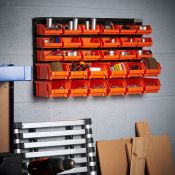 (S417) 30pc Storage Bin Organiser Versatile 30 bin storage solution for workshops, garages and...