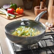 (S328) 28cm Marble Wok Introduce some authentic oriental flair to your dishes with this large ...