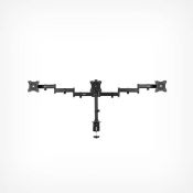 (V139) Triple Arm Monitor Desk Mount Mount three screens side by side - holds three 13-27” t...