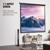 (S3) 100-Inch Pull-Down 1:1 Projector Screen Create that buzz of the cinema at home with a lar...