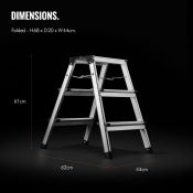 (S300) Dual Sided 3-Step Ladder A portable, durable 3-step ladder that folds to a compact size...