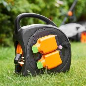 (S434) 25m Splash-Proof Extension Reel Splash-proof 2-gang socket in a compact reel with coppe...