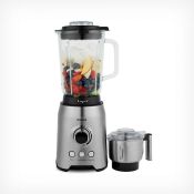 (V109) 1000W Glass Jug Blender Blend smoothies, crush ice, prepare soups and more with this sl...