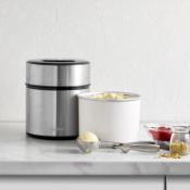 (S297) Stainless Steel Ice Cream Maker Machine with Detachable Bowl 2L Capacity TASTY HOMEMADE...