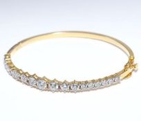 14 K Yellow Gold IGI Cert. Solitaire Diamond Bracelet