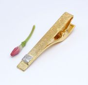 IGI Cert. 14 K Yellow Gold & Diamond Tie Pin