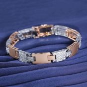 18 K White Gold and Rose Gold Diamond Bracelet