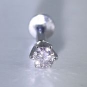 14 K/585 White Gold Pink Diamond Ear Studs/Nose Pin