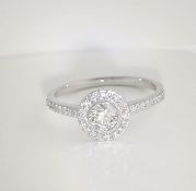 14 K White Gold IGI Certified Solitaire Diamond Ring