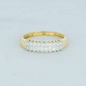 IGI Certified 14 K / 585 Yellow Gold Diamond Ring