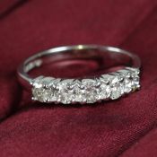 14 K White Gold IGI Certified 5 Solitaire Diamond Ring