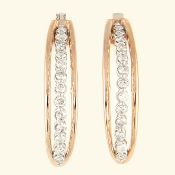 14 K / 585 White & Rose Gold Diamond Earrings