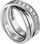 18 K / 750 White Gold CARTIER Style Diamond Ring