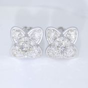 14 K White Gold Exclusive Solitaire Diamond Earrings