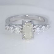 IGI Certified 14 K White Gold Solitaire Diamond Ring