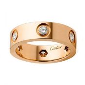18 K / 750 Rose Gold CARTIER Style Eternity Diamond Band Ring
