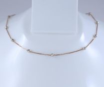 18 K / 750 Hallmarked Rose & White Gold Chain Necklace