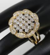 18 K Yellow Gold IGI Certified Designer Diamond Ring