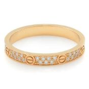 18 K / 750 Rose Gold CARTIER Style Eternity Diamond Band Ring