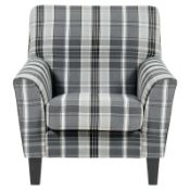 Brand new grey tartan check accent arm chair
