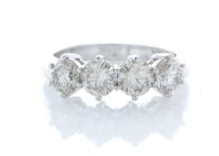 18k White Gold Four Stone Claw Set Diamond Ring 2.10 Carats