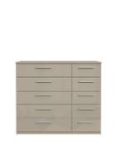 Boxed Item Westbury 10 Drawers Chest [Grey Gloss] 86X100X42Cm Rrp:£298.0