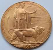 WW1 Bronze Death Plaque In Original Box