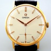 Omega Vintage Classic Solid 18K Yellow Gold Wrist Watch