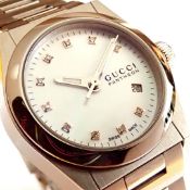 Gucci Pantheon Diamond Steel Wrist Watch