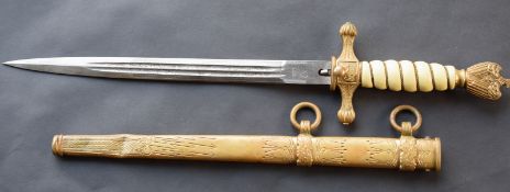 WW2 Kriegsmarine Dirk And Sheath, Original Eickhorn Solingen
