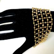 8.3 In (21 cm) Italian Dorica Beads Bracelet. In 14K Tri Colour White Yellow and Rosegold