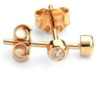 14K Rose Gold - Diamond Earring