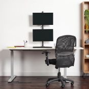 (V115) Vertical Double Monitor Mount Each highly manoeuvrable plate can be raised or lowered w...